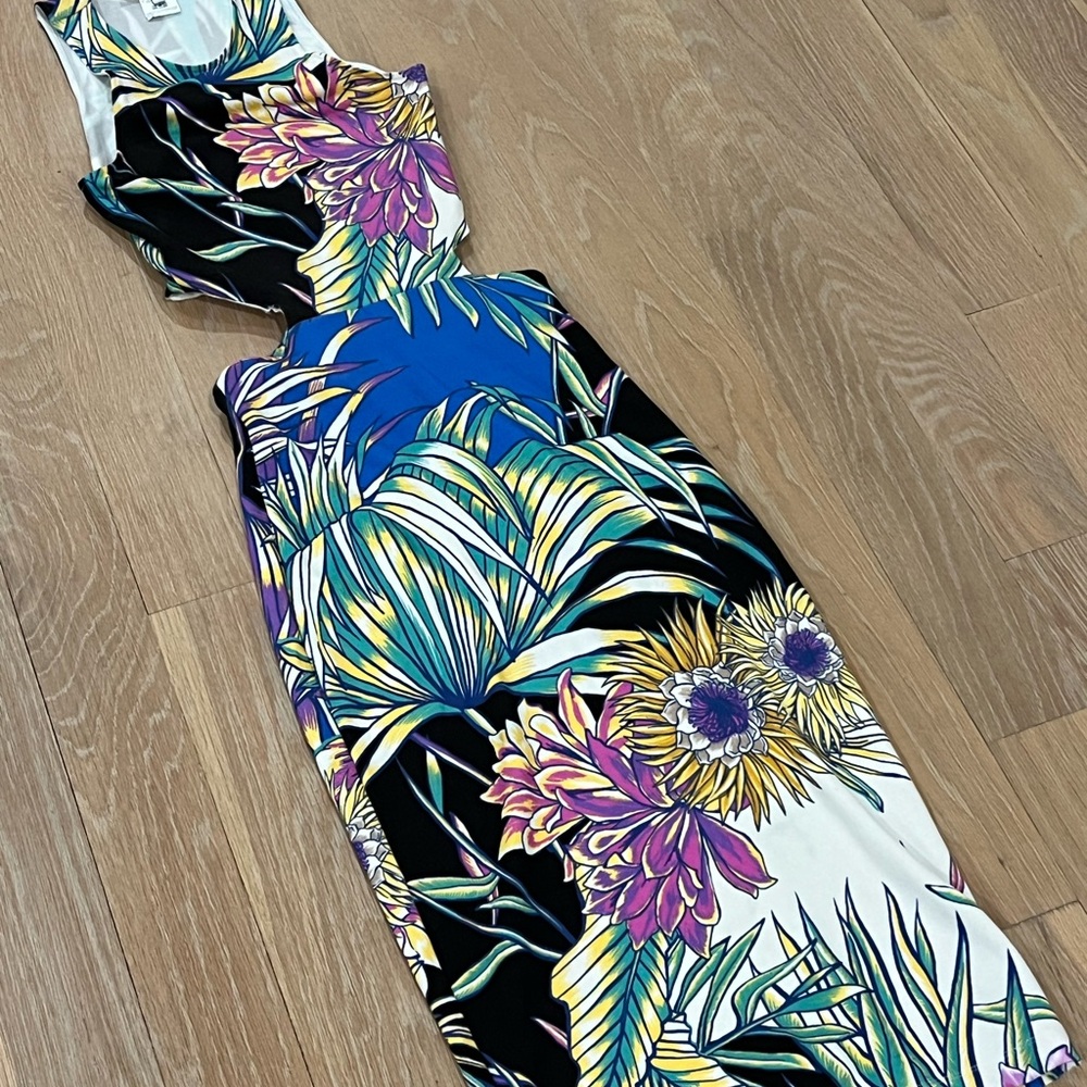 Mara Hoffman tropical floral cut out dress